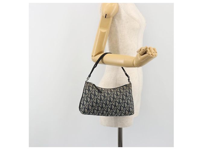 Borsa a tracolla Christian Dior Trotter Canvas Navy Silver Auth 191848A Argento Blu navy - vista 23