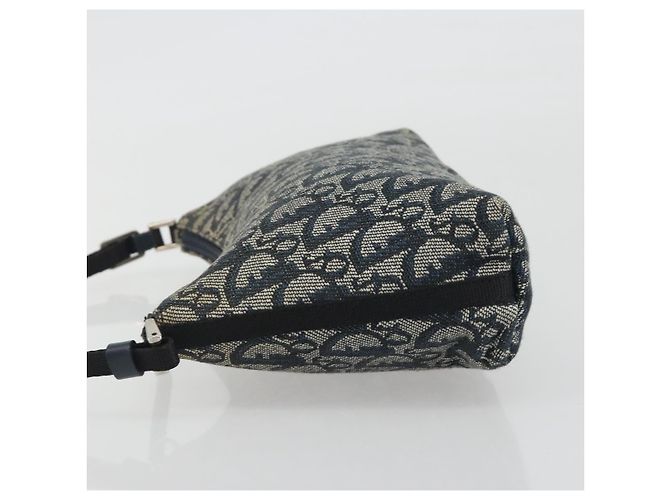 Borsa a tracolla Christian Dior Trotter Canvas Navy Silver Auth 191848A Argento Blu navy - vista 4