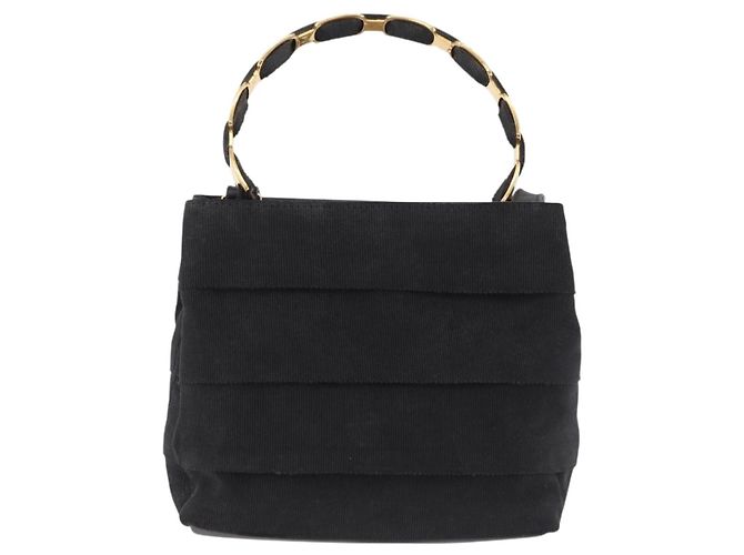 Borsa Salvatore Ferragamo Vala Canvas 2way Nera Oro Auth 193549 Nero D'oro - vista 2
