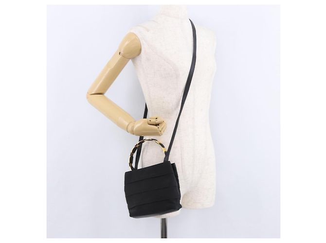 Borsa Salvatore Ferragamo Vala Canvas 2way Nera Oro Auth 193549 Nero D'oro - vista 23
