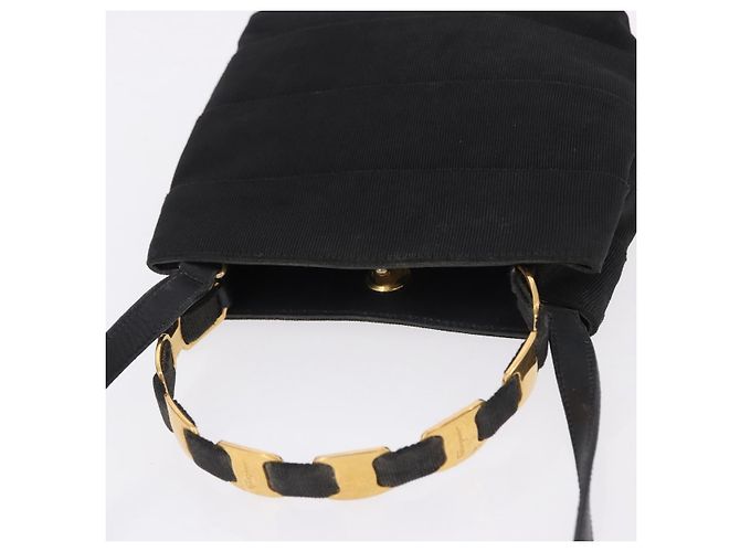 Borsa Salvatore Ferragamo Vala Canvas 2way Nera Oro Auth 193549 Nero D'oro - vista 6