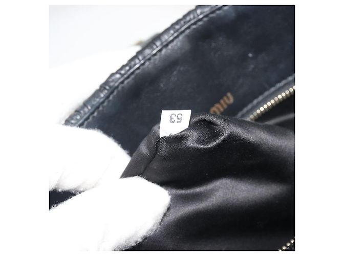 Borsa a mano Miu Miu Matelasse in pelle nera e oro Auth bs36292 Nero D'oro - vista 12