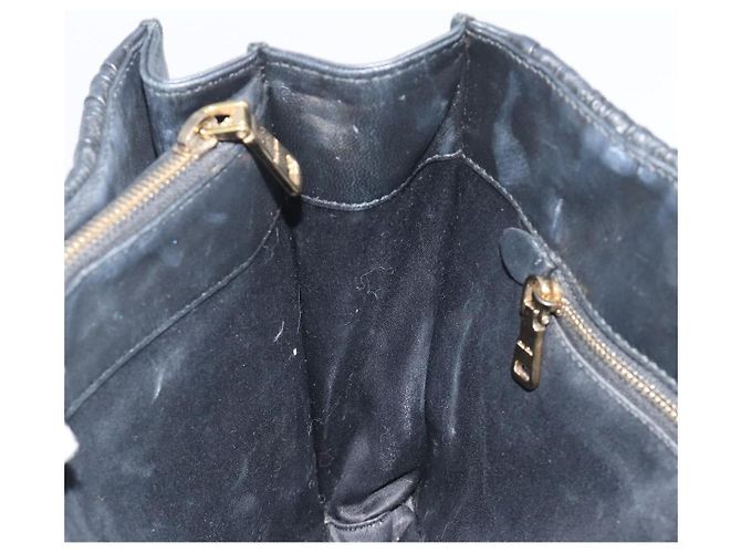 Borsa a mano Miu Miu Matelasse in pelle nera e oro Auth bs36292 Nero D'oro - vista 21