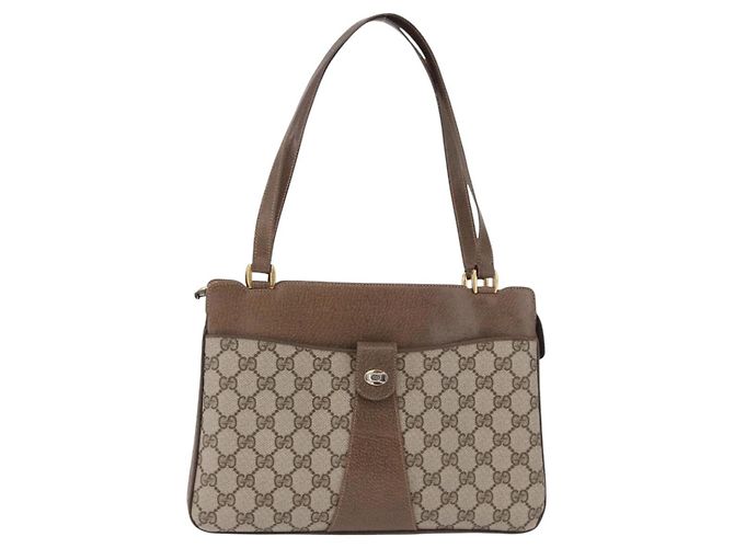 Borsa a tracolla GUCCI GG Supreme PVC Beige Oro Auth ki6747 D'oro - vista 13