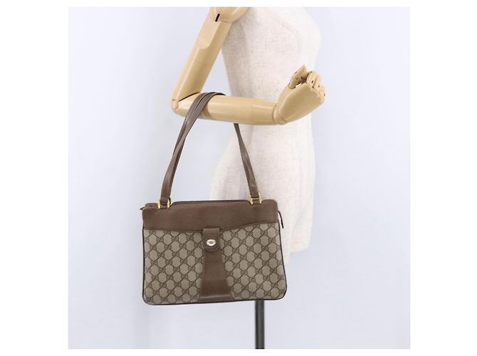 Borsa a tracolla GUCCI GG Supreme PVC Beige Oro Auth ki6747 D'oro - vista 29