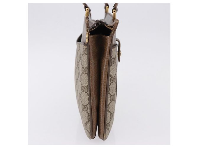Borsa a tracolla GUCCI GG Supreme PVC Beige Oro Auth ki6747 D'oro - vista 4