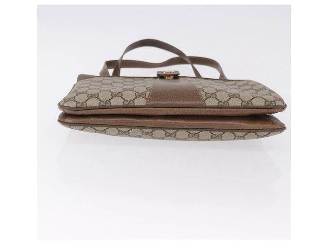 Borsa a tracolla GUCCI GG Supreme PVC Beige Oro Auth ki6747 D'oro - vista 5