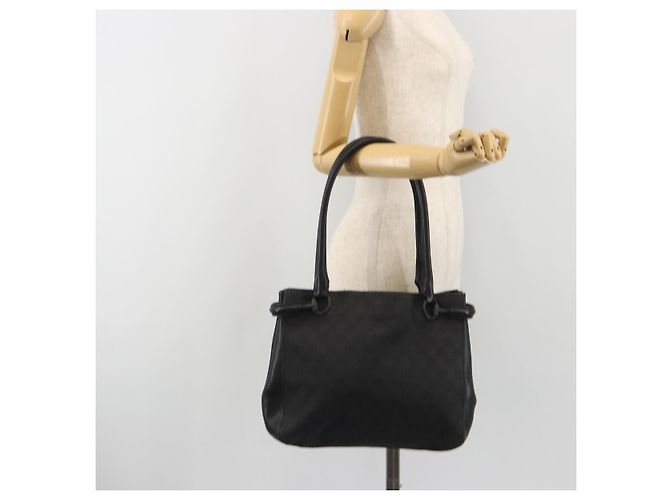 Borsa a Spalla GUCCI GG Canvas Nera 101971 Auth ep15619 Nero - vista 21
