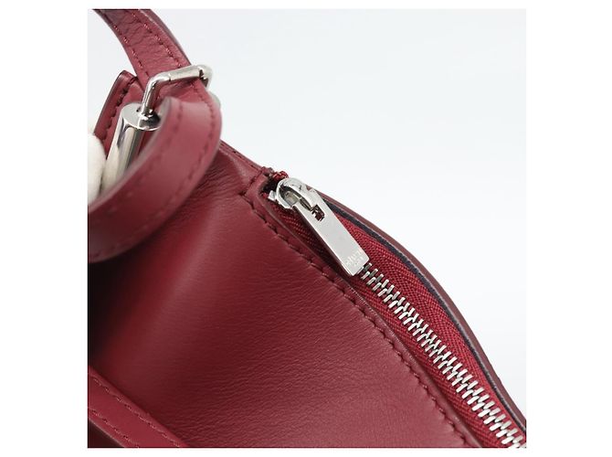 Céline Borsa a Spalla CELINE in Pelle Bordeaux Argento Auth 192759A Bordò - vista 11