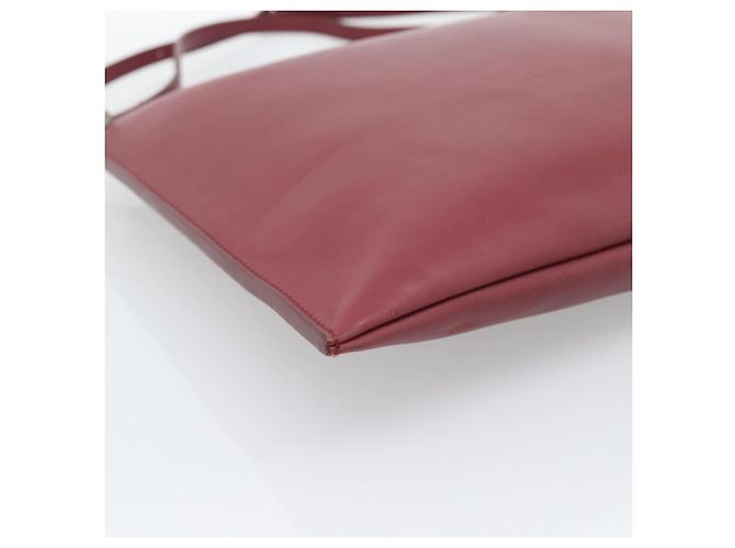 Céline Borsa a Spalla CELINE in Pelle Bordeaux Argento Auth 192759A Bordò - vista 14