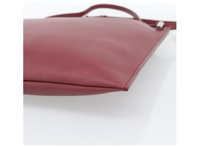 Céline Borsa a Spalla CELINE in Pelle Bordeaux Argento Auth 192759A Bordò - vista 15