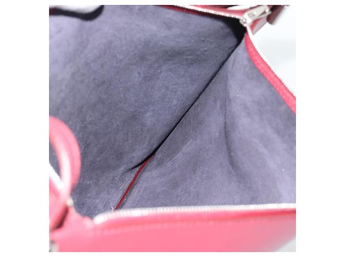 Céline Borsa a Spalla CELINE in Pelle Bordeaux Argento Auth 192759A Bordò - vista 17