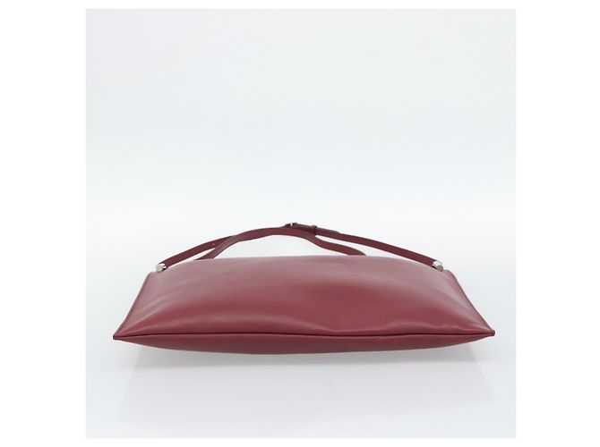 Céline Borsa a Spalla CELINE in Pelle Bordeaux Argento Auth 192759A Bordò - vista 5