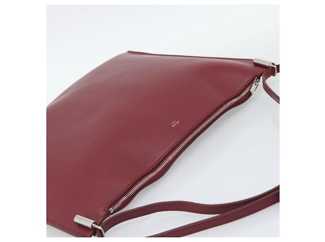 Céline Borsa a Spalla CELINE in Pelle Bordeaux Argento Auth 192759A Bordò - vista 6