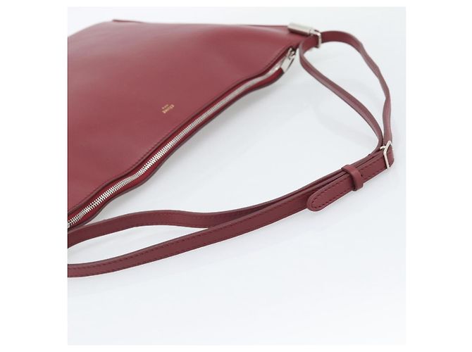Céline Borsa a Spalla CELINE in Pelle Bordeaux Argento Auth 192759A Bordò - vista 7