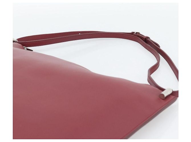 Céline Borsa a Spalla CELINE in Pelle Bordeaux Argento Auth 192759A Bordò - vista 8