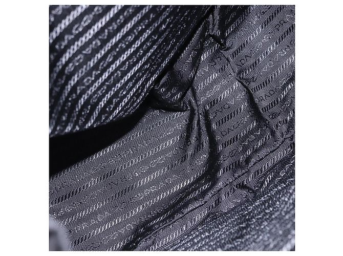 Zaino PRADA Nylon Nero Argento Auth 191867M - vista 10