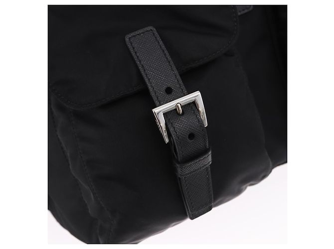 Zaino PRADA Nylon Nero Argento Auth 191867M - vista 21