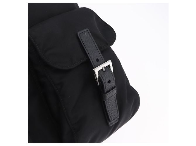 Zaino PRADA Nylon Nero Argento Auth 191867M - vista 22