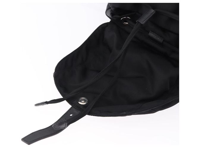 Zaino PRADA Nylon Nero Argento Auth 191867M - vista 23