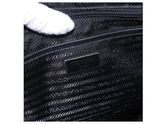 Zaino PRADA Nylon Nero Argento Auth 191867M - vista 24