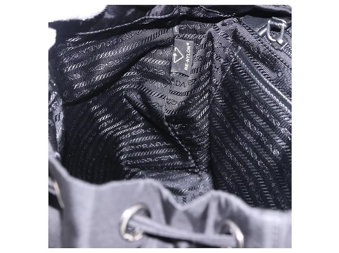 Zaino PRADA Nylon Nero Argento Auth 191867M - vista 26