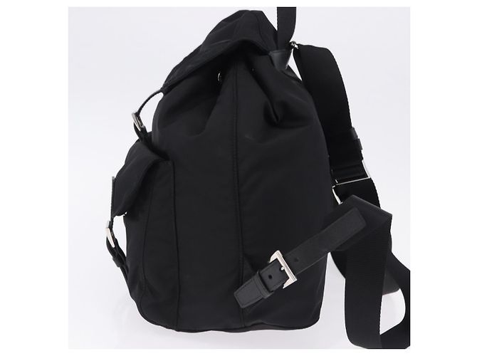 Zaino PRADA Nylon Nero Argento Auth 191867M - vista 3