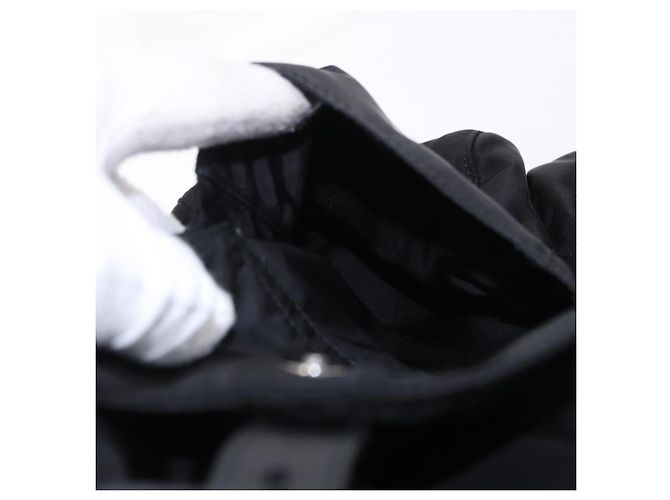 Zaino PRADA Nylon Nero Argento Auth 191867M - vista 30