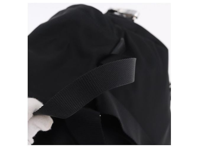 Zaino PRADA Nylon Nero Argento Auth 191867M - vista 7