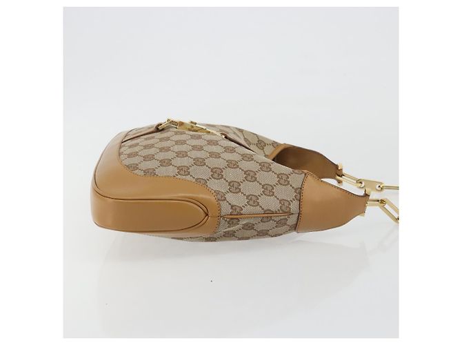 Borsa a Spalla GUCCI GG Canvas Jackie Chain Beige Oro 001-4015 Auth yk20704SAV - vista 3