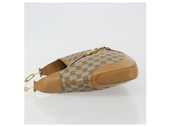 Borsa a Spalla GUCCI GG Canvas Jackie Chain Beige Oro 001-4015 Auth yk20704SAV - vista 4