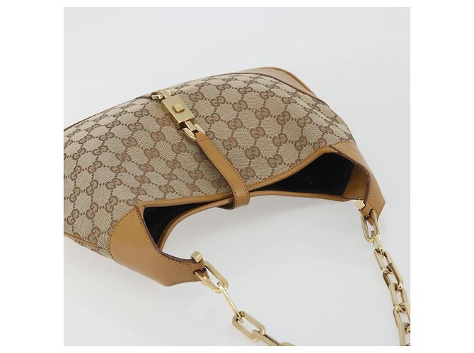 Borsa a Spalla GUCCI GG Canvas Jackie Chain Beige Oro 001-4015 Auth yk20704SAV - vista 6