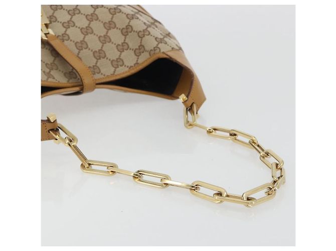 Borsa a Spalla GUCCI GG Canvas Jackie Chain Beige Oro 001-4015 Auth yk20704SAV - vista 7