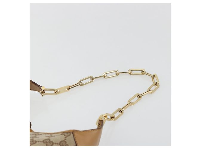Borsa a Spalla GUCCI GG Canvas Jackie Chain Beige Oro 001-4015 Auth yk20704SAV - vista 8