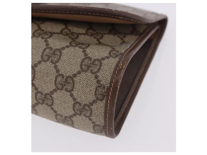 Borsa GUCCI GG Supreme Web Sherry Line in PVC Beige Oro 156 01 030 Auth 193851 D'oro - vista 14