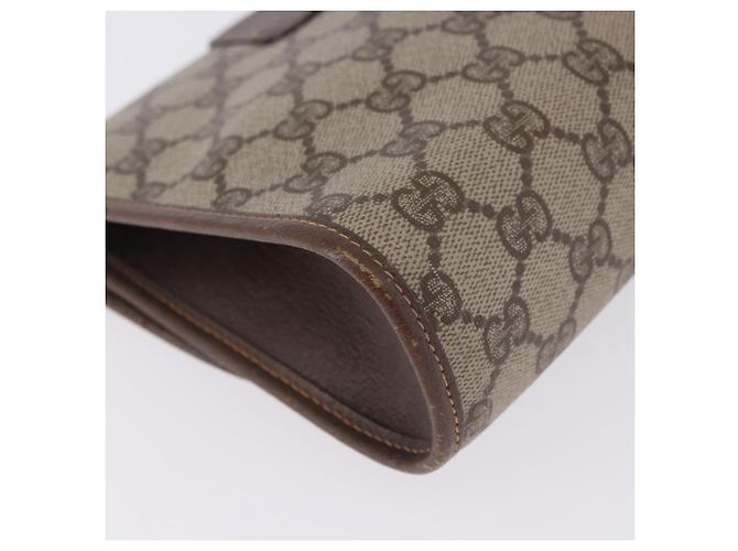 Borsa GUCCI GG Supreme Web Sherry Line in PVC Beige Oro 156 01 030 Auth 193851 D'oro - vista 15