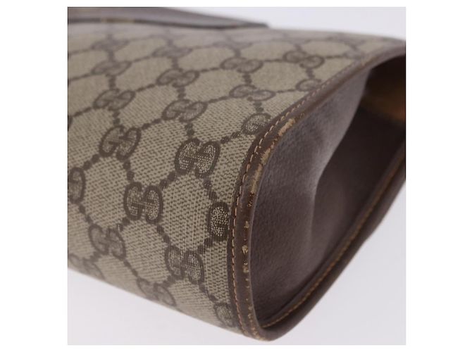 Borsa GUCCI GG Supreme Web Sherry Line in PVC Beige Oro 156 01 030 Auth 193851 D'oro - vista 16
