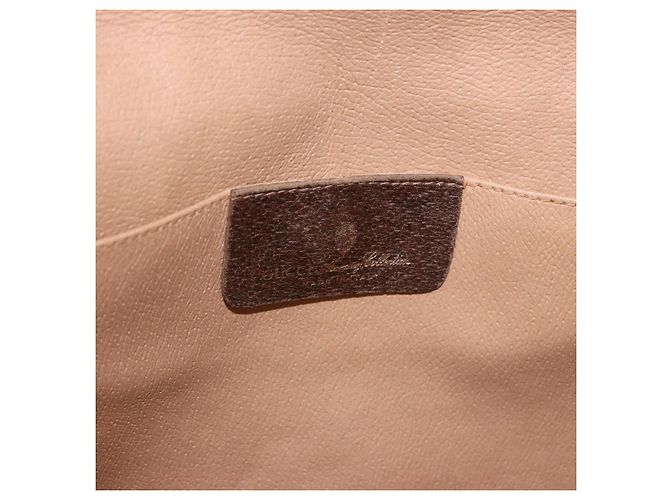 Borsa GUCCI GG Supreme Web Sherry Line in PVC Beige Oro 156 01 030 Auth 193851 D'oro - vista 18