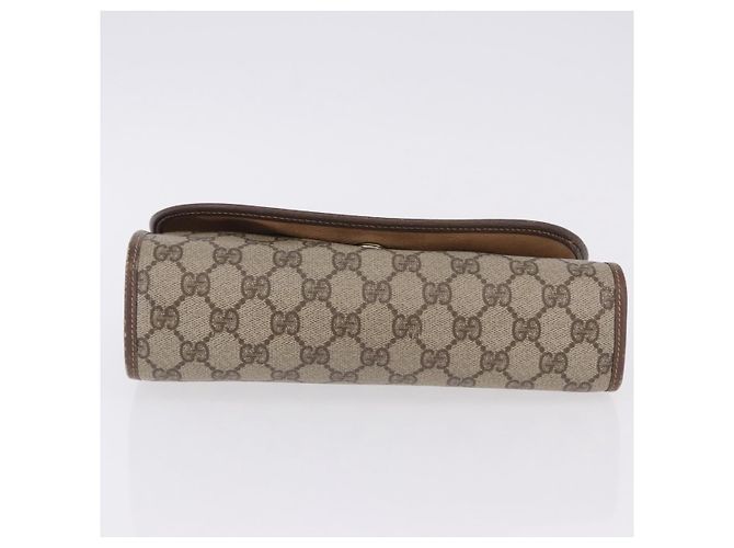 Borsa GUCCI GG Supreme Web Sherry Line in PVC Beige Oro 156 01 030 Auth 193851 D'oro - vista 6
