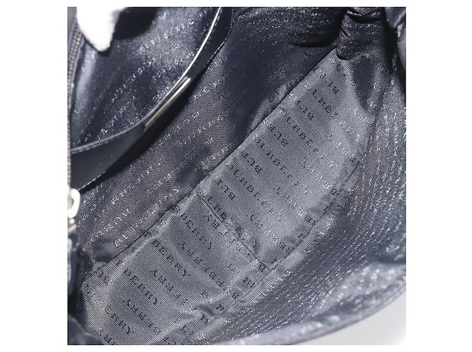 Borsa a Spalla BURBERRY in Pelle Argento Nero Auth ep15563 - vista 12