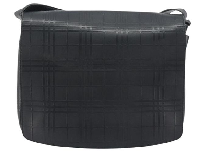 Borsa a Spalla BURBERRY in Pelle Argento Nero Auth ep15563 - vista 13