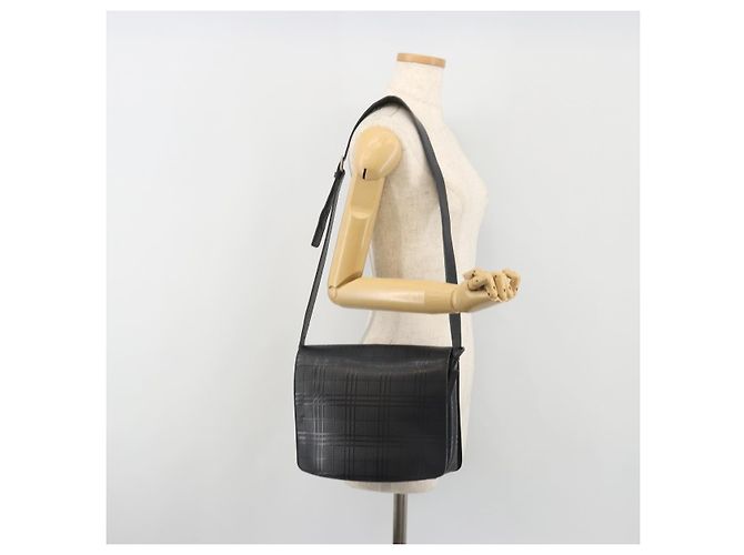 Borsa a Spalla BURBERRY in Pelle Argento Nero Auth ep15563 - vista 24