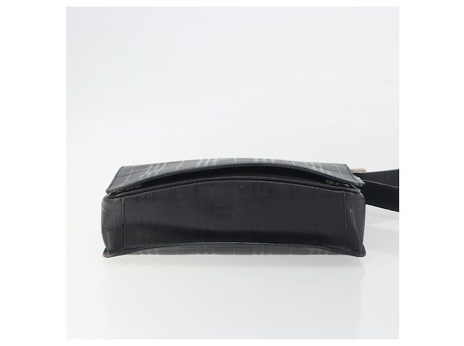 Borsa a Spalla BURBERRY in Pelle Argento Nero Auth ep15563 - vista 5