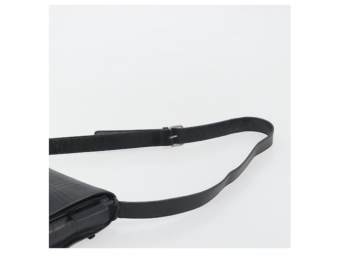 Borsa a Spalla BURBERRY in Pelle Argento Nero Auth ep15563 - vista 8