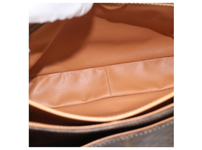 Céline CELINE Macadam Canvas Handtasche PVC Leder Braun Gold Authentisch am12166V Golden - Ansicht 10