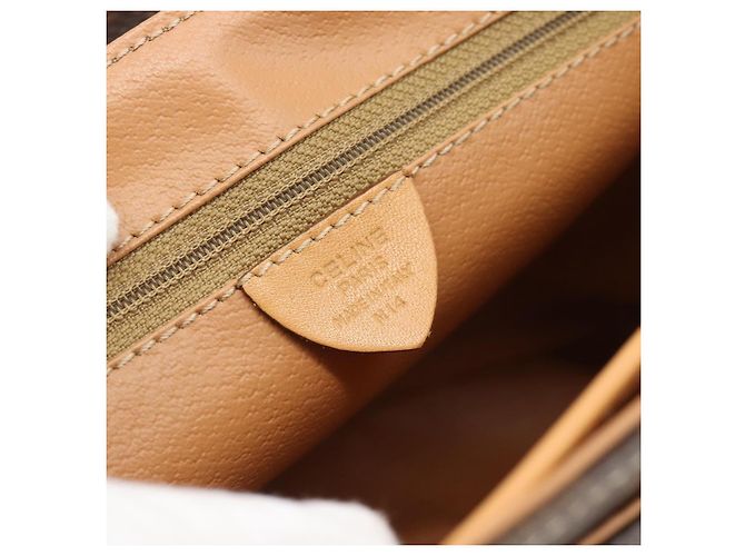 Céline CELINE Macadam Canvas Handtasche PVC Leder Braun Gold Authentisch am12166V Golden - Ansicht 12