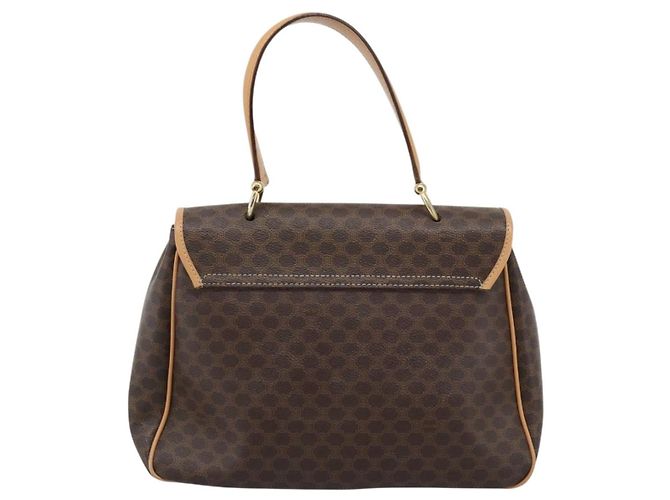 Céline CELINE Macadam Canvas Handtasche PVC Leder Braun Gold Authentisch am12166V Golden - Ansicht 2