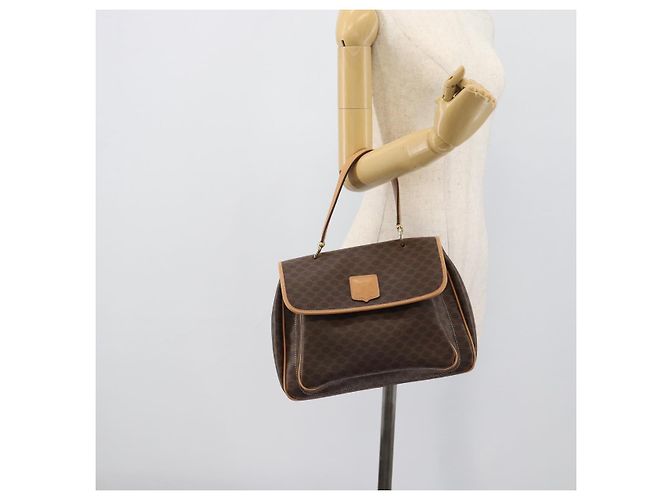 Céline CELINE Macadam Canvas Handtasche PVC Leder Braun Gold Authentisch am12166V Golden - Ansicht 23