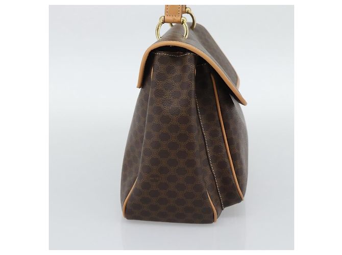 Céline CELINE Macadam Canvas Handtasche PVC Leder Braun Gold Authentisch am12166V Golden - Ansicht 3
