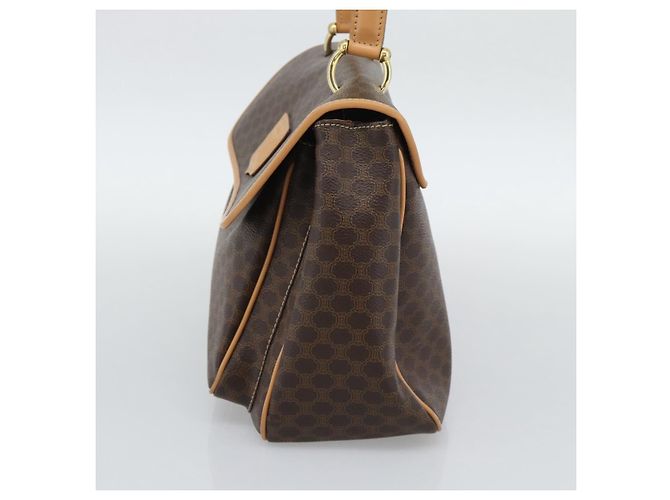 Céline CELINE Macadam Canvas Handtasche PVC Leder Braun Gold Authentisch am12166V Golden - Ansicht 4